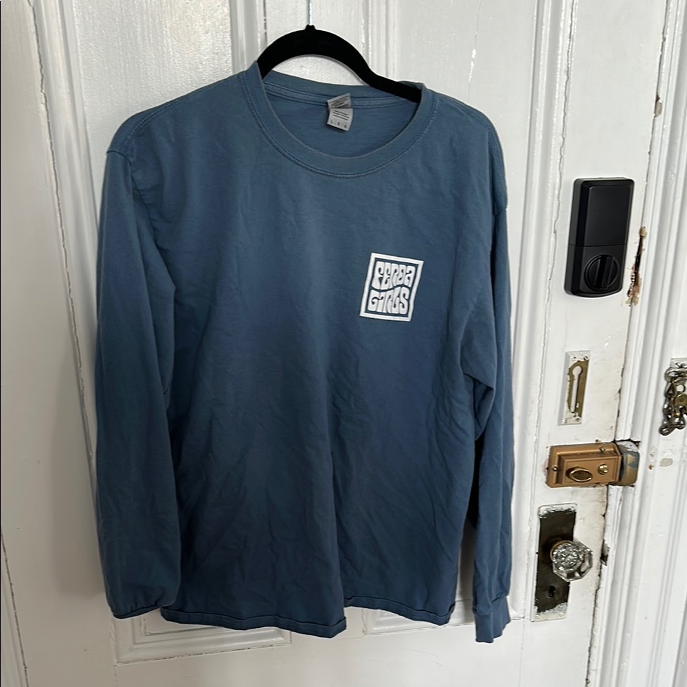 FERDA GIRLS Blue Long Sleeve Graphic Tee with Crew Neck